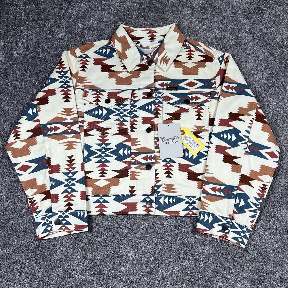 NEW Wrangler Womens Aztec Boyfriend Jacket Large Boho Western Cowgirl NWT Y2K